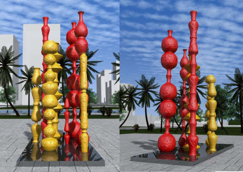8 Pillars of culture | Public Sculptures by Rafail Georgiev - Raffò | China Ceramic Museum in Jingdezhen Shi