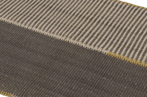 Rug & Kilim's Accent Kilim, Beige-Gray Textural Stripes | Area Rug in Rugs by Rug and Kilim
