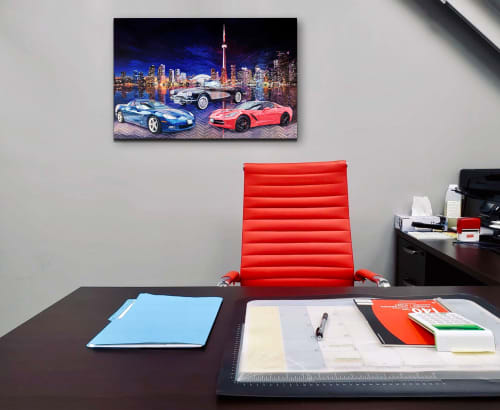 Untitled (Cars) - oil painting | Paintings by Melissa Patel | Coliseum Auto Sales on Weston in Toronto