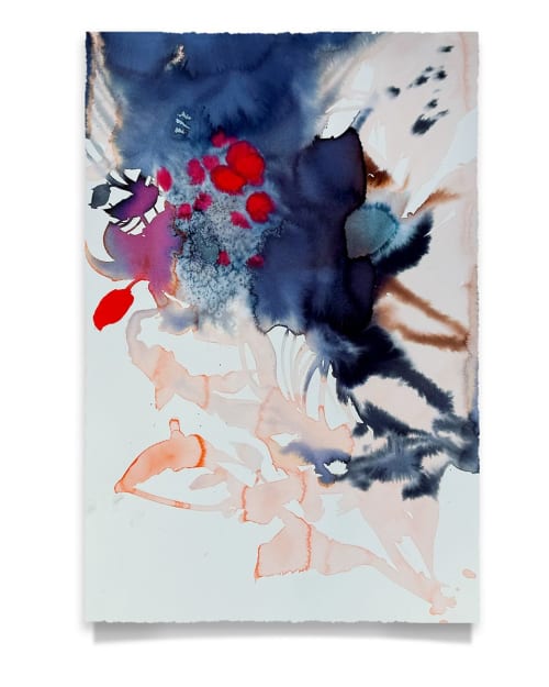 Watercolor Abstract Botanical—Bluet One | Watercolor Painting in Paintings by Marta Spendowska