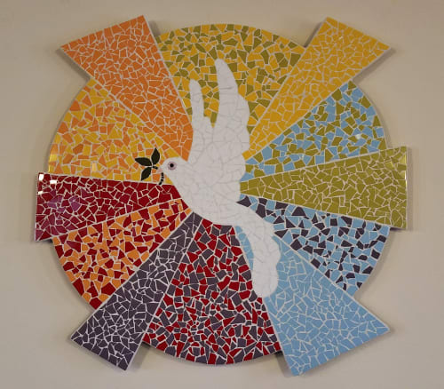 Peace Dove | Public Mosaics by Carol Krentzman | First Congregational Church in Natick
