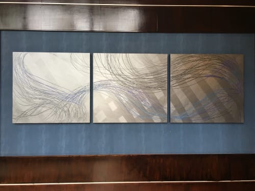 Shimmer silver blues CCG series | Paintings by Margot Waller Madgett | Garden Communities-La Jolla in San Diego