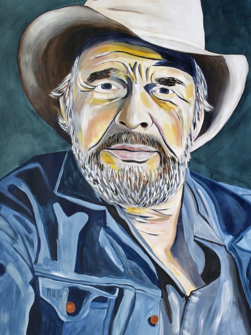 Willie Nelson, Merle Haggard & Tom Petty | Oil And Acrylic Painting in Paintings by Natalie Jo Wright | Johnson Public House in Madison