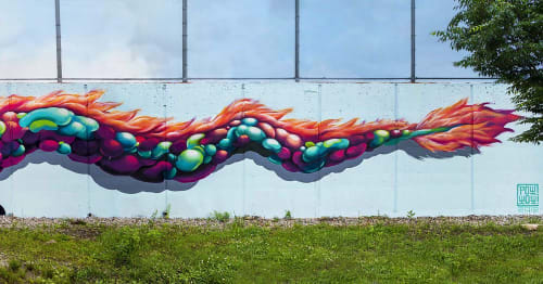 100ft Dragon | Street Murals by WINGCHOW