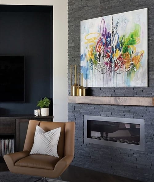 Chandelier - Living room - residence | Paintings by Ash Almonte