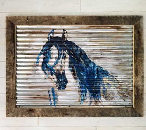 Horse on Corrugated Steel | Paintings by Sweet De’sign