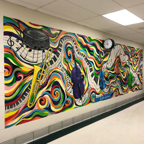 Music Mural | Murals by Nora Kate Paints | Bell-Graham Elementary School in St. Charles