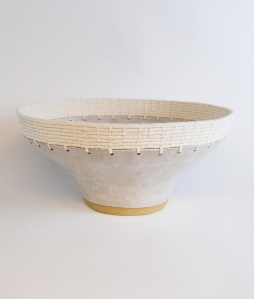 Ceramic and Woven Cotton Decorative Bowl #816 | Decorative Objects by Karen Gayle Tinney