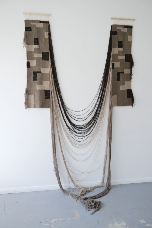 Plaid Melt Two Panel | Wall Hangings by Ama Fiber Art