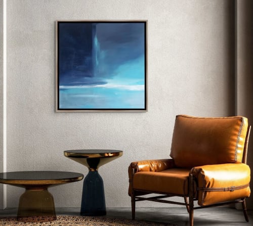 Ocean I - Framed Original Painting on Canvas, 24"x24" | Paintings by 330art