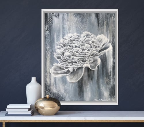 Peony Blues - Original painting by Angela Bawden | Paintings by Angela Bawden Fine Art