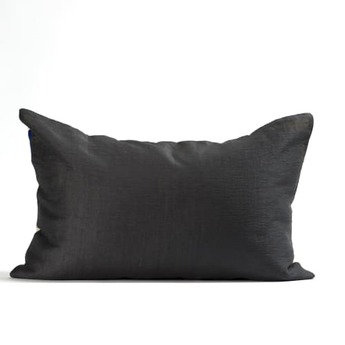 "Nat" hand-painted 100% silk cushion cover | Pillows by Natalia Lumbreras