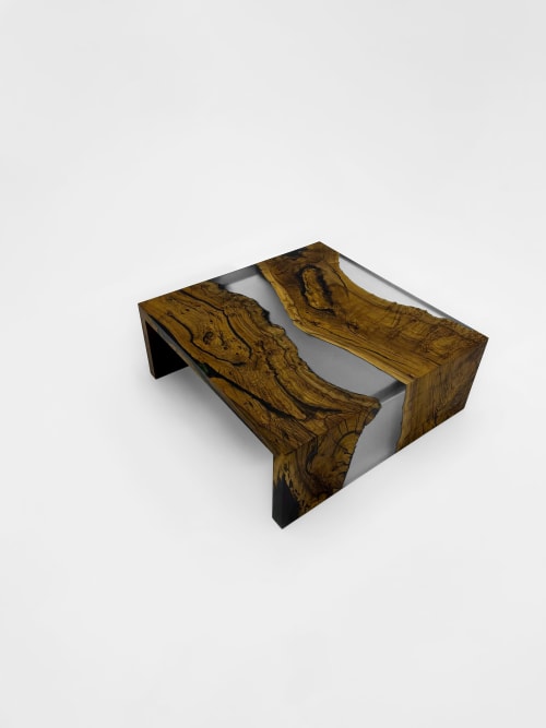 Gray Resin Coffee Table - Epoxy Custom Coffee Table | Tables by Tinella Collection