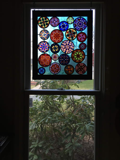 Sandblasted stained glass panel | Art & Wall Decor by Kate Gakenheimer Stained Glass