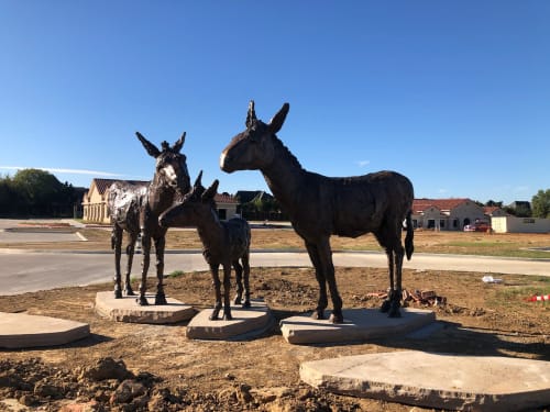 Burro Trio by Jane DeDecker, NSG | Public Sculptures by JK Designs and the National Sculptors' Guild