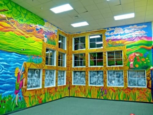 Children’s Activity Center Mural | Murals by Rachel Kaiser Art | Peak Health & Wellness Center in Great Falls