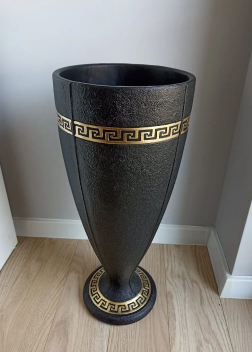 Greek Vase with maeander pattern hand painted in Europe | Vases & Vessels by ultimate European