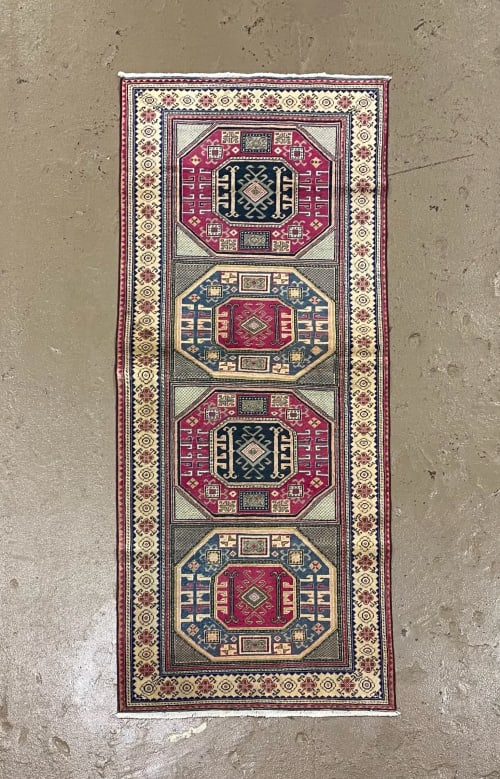 Vintage Turkish Area Rug | 2.11 x 7 | Runner Rug in Rugs by Wool and Rug