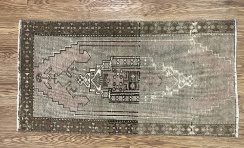 Hand-woven Turkish Rug Doormat| 1.7 x 3.1 | Small Rug in Rugs by Wool and Rug