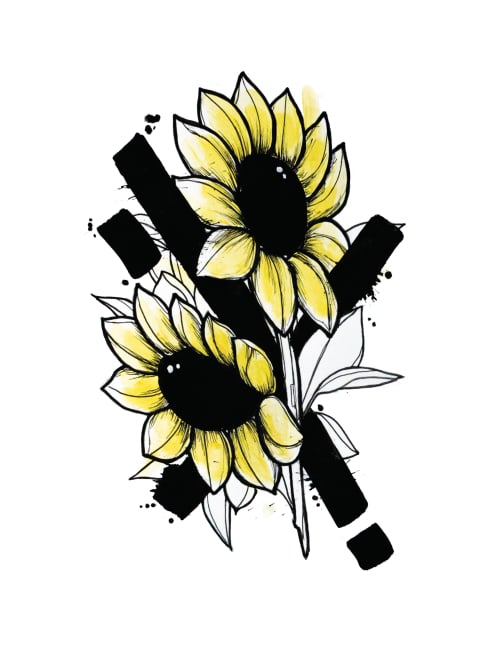 Sunflower Yellow | Watercolor Painting in Paintings by ZJA