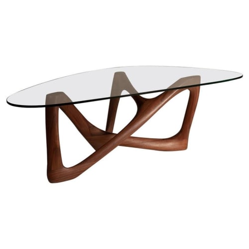 Amorph Walanty Coffee Table Solid Walnut Wood with Tempered | Tables by Amorph