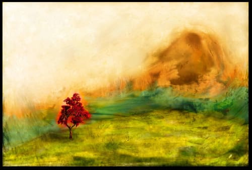 Little Red Tree | Paintings by Ynon Mabat, Digital Painting