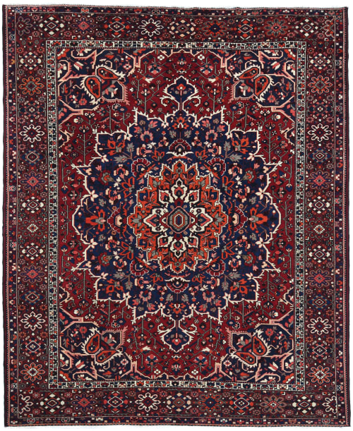 Vintage Red Floral 10X12 Bakhtiari Persian Rug | Area Rug in Rugs by Magic Rugs