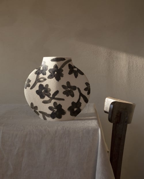 Ceramic Vase ‘Flowers Pattern’ | Vases & Vessels by INI CERAMIQUE