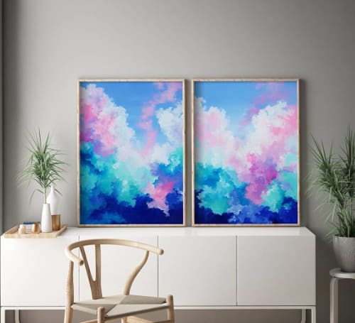Tranquil Clouds I and II | Paintings by Jessica Swan