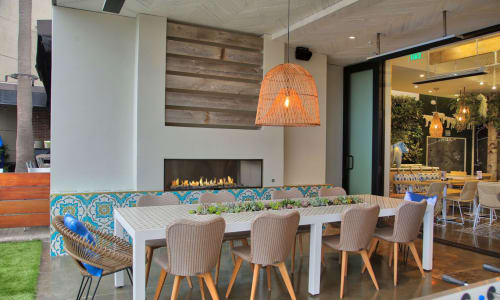J Series Single Sided Outdoor Gas Fireplace | Fireplaces by European Home | Mendocino Farms in San Diego