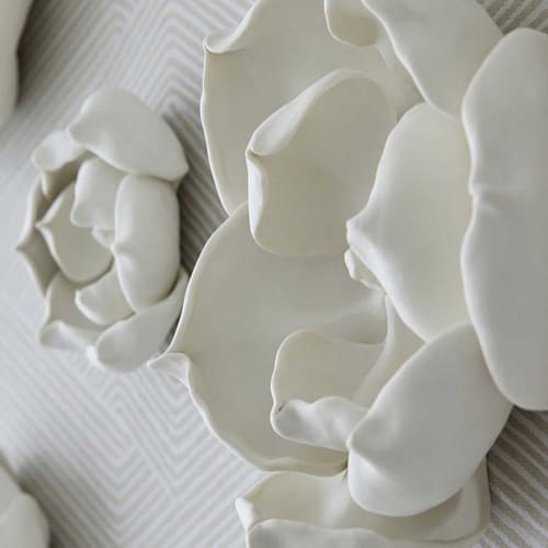 White Magnolia Ceramic Wall Art | Wall Sculpture in Wall Hangings by Maap Studio | London in London