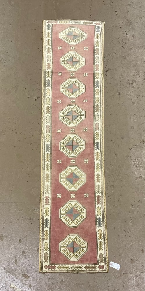 Vintage Turkish Rug Runner | 2.4 x 10.7 | Runner Rug in Rugs by Wool and Rug