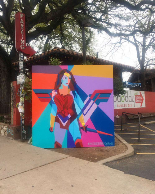 Wonder Woman Mural | Murals by C. FInley | Güero's Taco Bar in Austin
