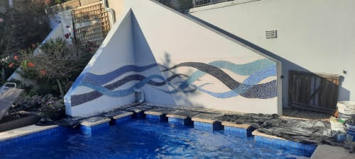 Pool backdrop mosaic | Murals by Julian Phillips Mosaic