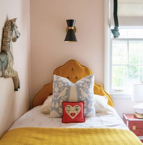 VALENTINA heart organic cotton sateen pillow | Pillows by Mommani Threads