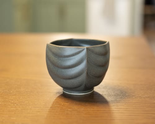 Deco Yunomi with Nightfall Gray Glaze | Cups by M.L. Pots