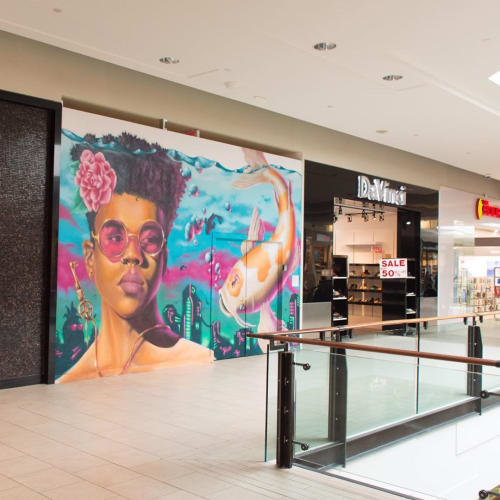 Unlocking Big Carp Energy | Murals by AJA Louden | Kingsway Mall in Edmonton