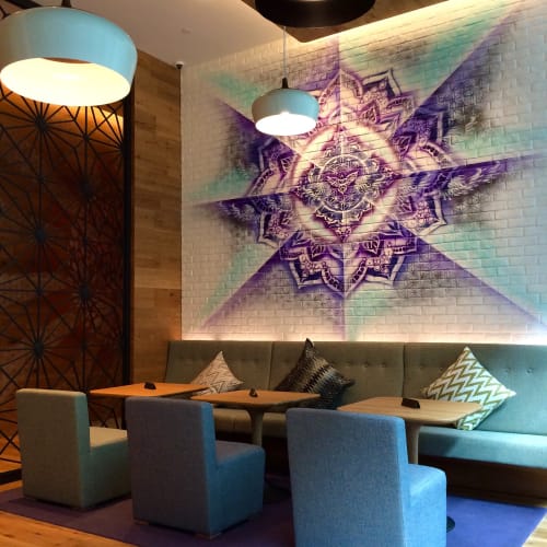 Airbrushed Lounge Mandala Mural | Murals by Urbanheart