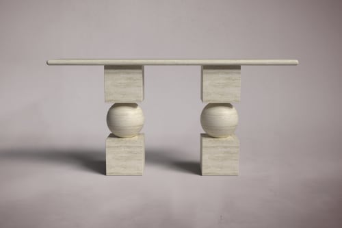 Axis Travertine Console Table | Tables by HamamDecor LLC