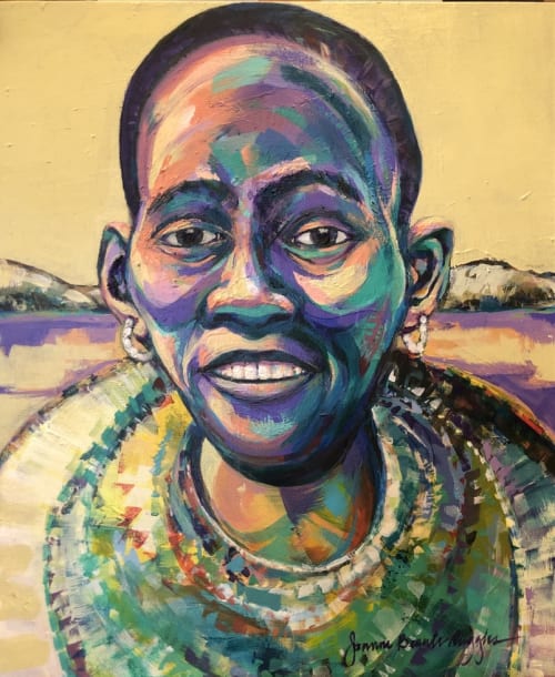 Maasai Wife #4 | Oil And Acrylic Painting in Paintings by Joanne Beaule Ruggles