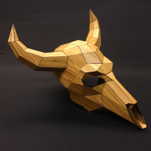 Kenichi Woodworking X Wintercroft - Cow Skull | Wall Sculpture in Wall Hangings by Kenichi Woodworking | Private Residence - Aspen, CO in Aspen