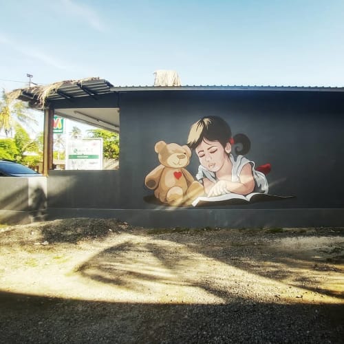 "A bear without an eye" - commisioned mural | Murals by Stefania Gallina - MAPU Lab