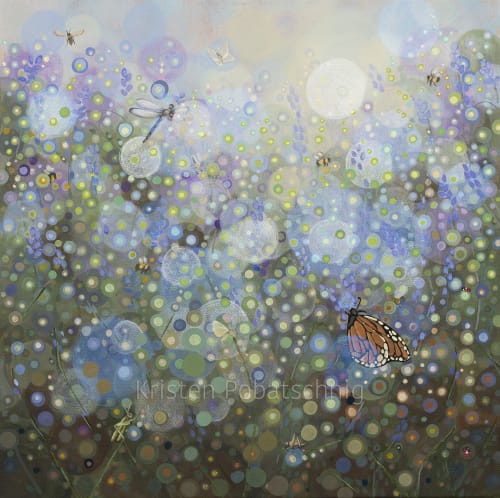 In the Backyard - Giclee Print on Canvas | Paintings by Kristen Pobatschnig