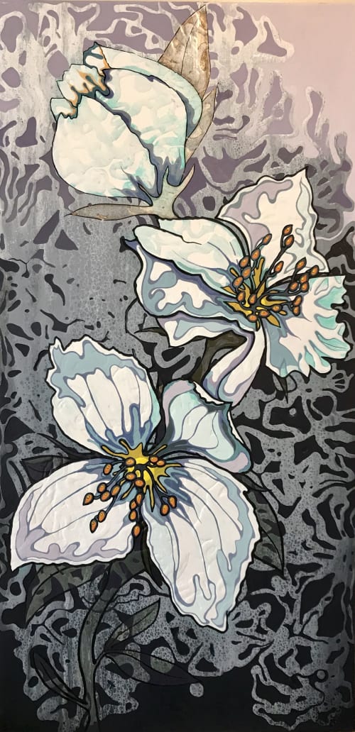 Night blooming jasmine | Paintings by Elena Myasnikova