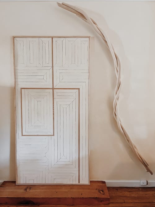 Tonal White Lines 6'x3' Limited Run | Decorative Objects by Aleksandra Zee