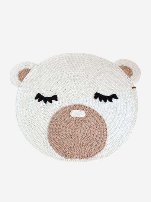 Round bear rug / playmat | Area Rug in Rugs by Anzy Home