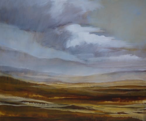 Rain - abstracted landscape oil painting | Oil And Acrylic Painting in Paintings by Caroline Adams