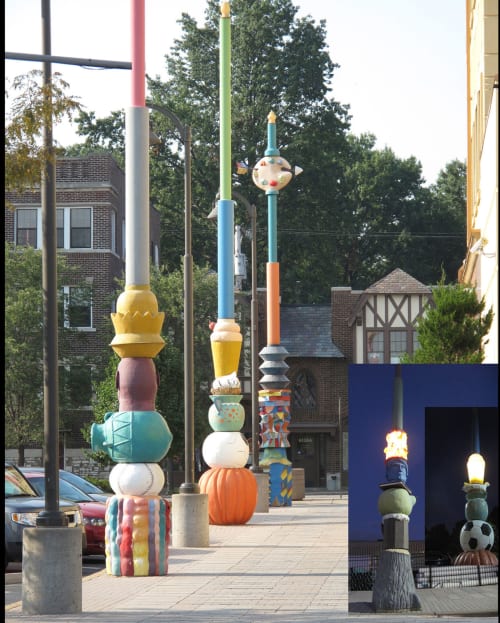 The Vertical Loop | Public Sculptures by Ron Fondaw | The Delmar Loop in St. Louis