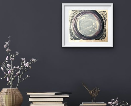 La Luna - Ink on Mulberry Paper | Paintings by KMOK Art