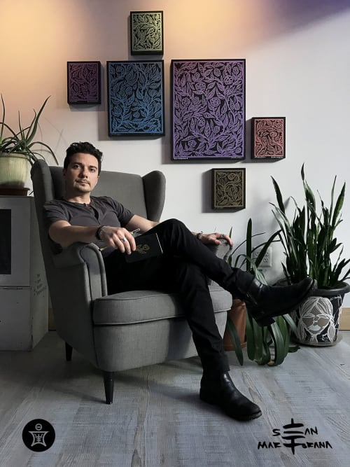 Flourish Panels | Paintings by Sean Martorana | Indy Hall in Philadelphia